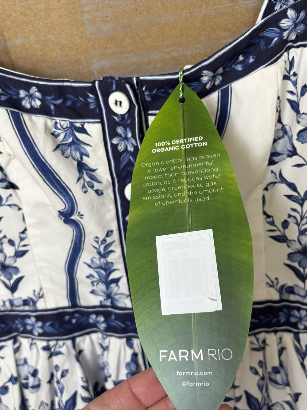 Farm Rio NWT Porcelain Garden Mini Dress Boho Preppy Tropical Womens M - Picture 6 of 9
